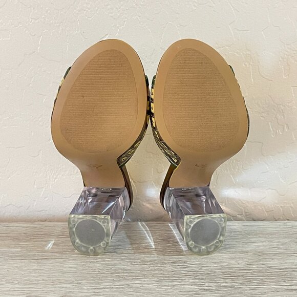 Katy Perry Sandals Heels 6 The Coolada Pineapple Clear Heels Slides Tropical - Picture 9 of 10